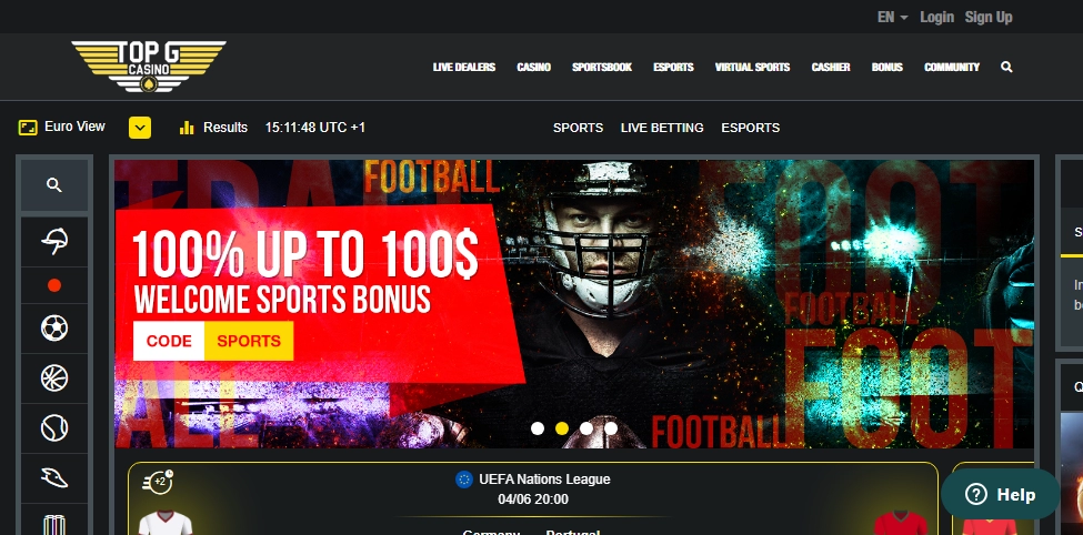 Top G Casino Desktop screenshot